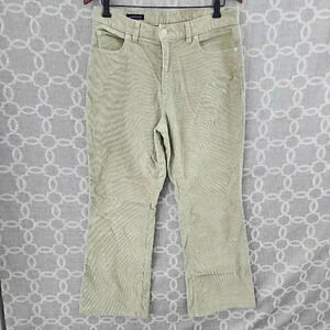Lands' End Vintage Y2K Corduroy Lame Green Boot Cut Women's Pants 12